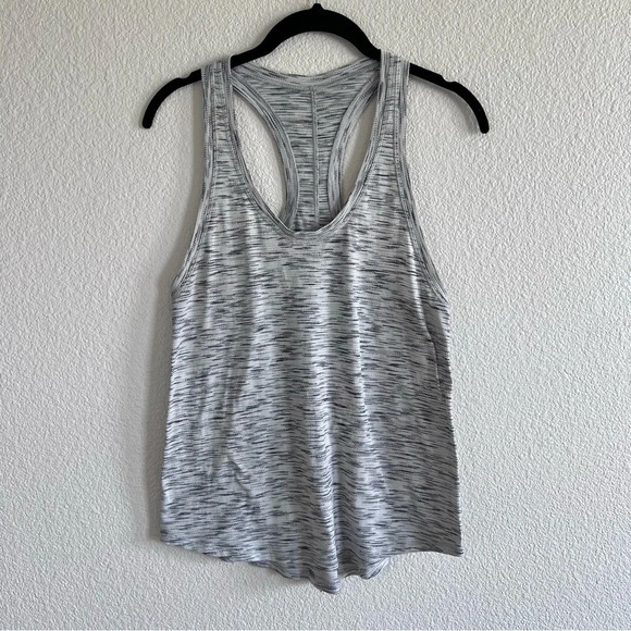 Lululemon Tie It Up Singlet Tiger Space Dye Black White - Picture 1 of 10